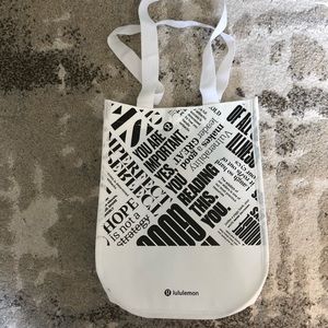 Lululemon white tote bag - new!